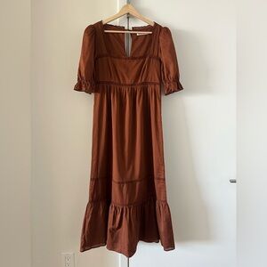 Reformation Brown Midi Dress